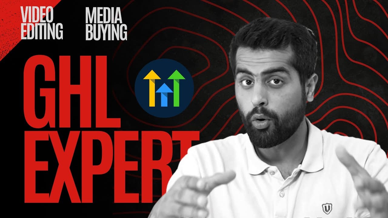 Video thumbnail: a man speaking to camera against a black background with red topographic lines, beside the words "GHL EXPERT" in large red type.